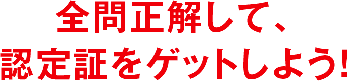 全問正解して、認定証をゲットしよう！（PC表示）