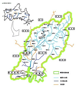 椹野川流域位置図