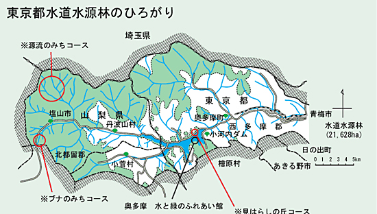 東京都水道水源林（都水道局のホームページから）