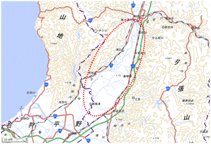 宮島沼および周辺湖沼群周囲の農地 位置図