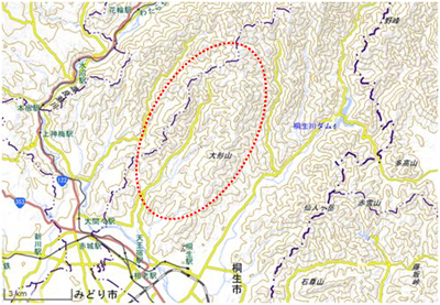 鳴神山 位置図