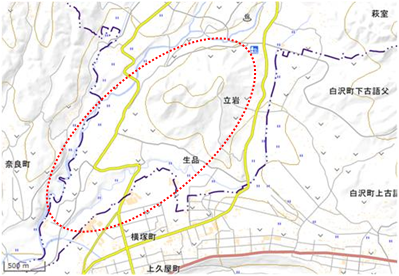 生品・立岩地区 位置図