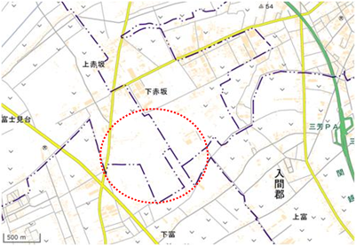 くぬぎ山地区 位置図