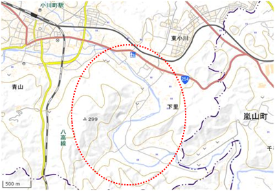 下小川・下里 位置図