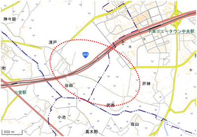 谷田・武西の谷津 位置図