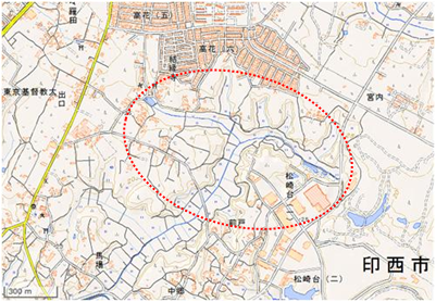 結縁寺の谷津 位置図