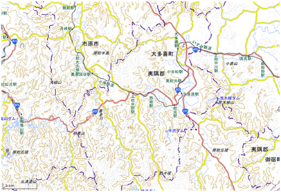 大多喜町域内の里地里山 位置図