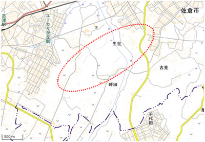 下志津・畔田谷津 位置図