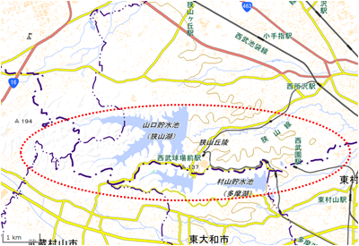 狭山丘陵全体 位置図