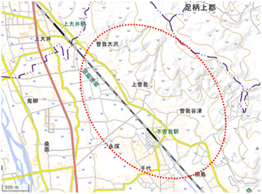 上曽我 位置図