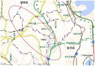 舞岡公園～瀬上の森～円海山周辺 位置図