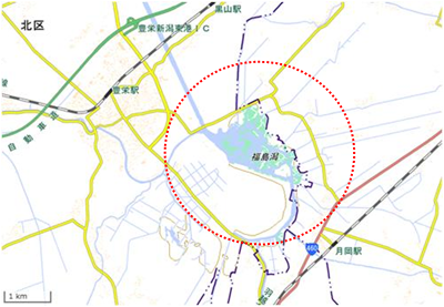 福島潟周辺 位置図