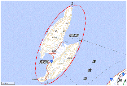 佐渡の里地里山 位置図