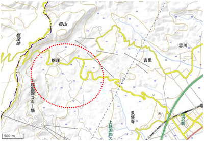 栃窪集落 位置図