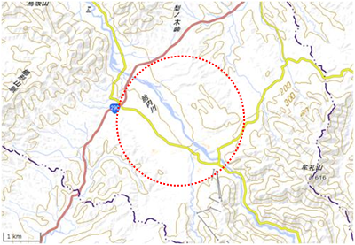 飯豊山麓集落 位置図