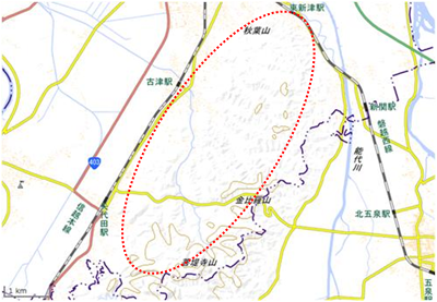 にいつ丘陵 位置図