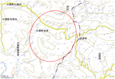 小国町法末集落 位置図