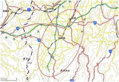 砺波平野散居村 位置図
