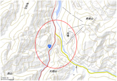 白峰地区 位置図