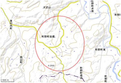 金蔵地区 位置図