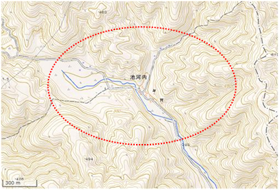 池河内湿原 位置図