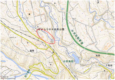 オオムラサキ自然公園 位置図