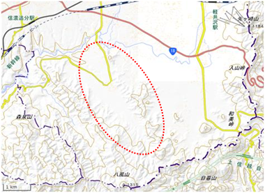 軽井沢発地ホタルの里 位置図