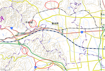 大滝・伊吹・牧田周辺 位置図