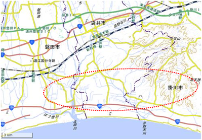 遠州南部地区 位置図