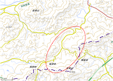 黄柳野新谷(黄柳野つげ自生地周辺) 位置図