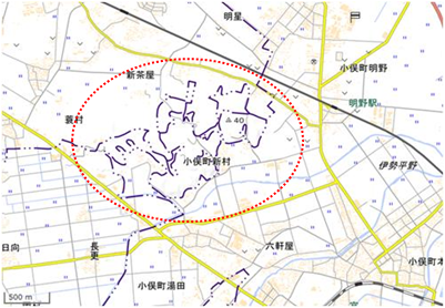 大仏山公園および周辺水田 位置図