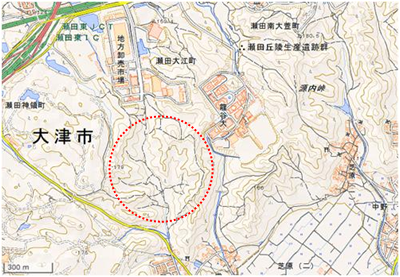 「龍谷の森」 位置図