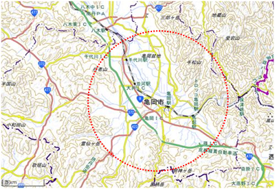 亀岡盆地の氾濫原 位置図