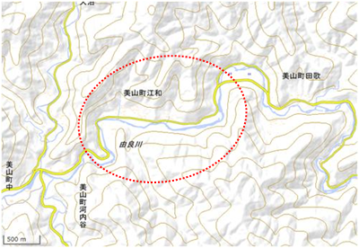 美山町江和地区 位置図