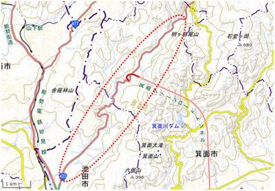 余野川中流部 位置図