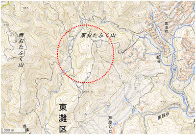 六甲山地東お多福山 位置図