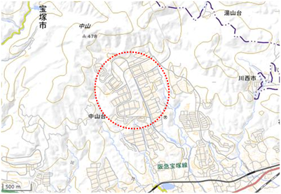 中山台のまち山 位置図