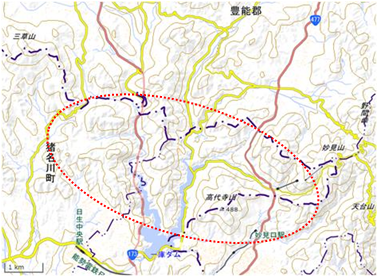 黒川周辺の里山 位置図