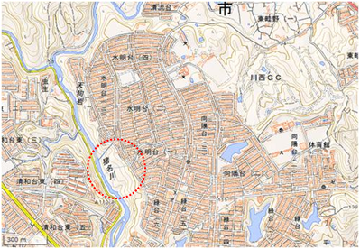 水明台のまち山 位置図