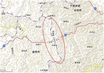 早坂高原 位置図