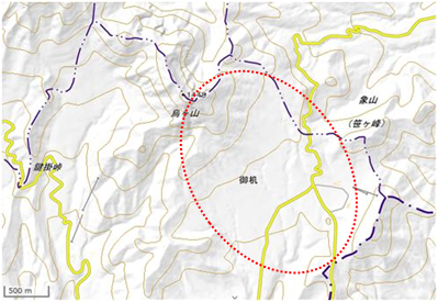 大山鏡ヶ成 位置図