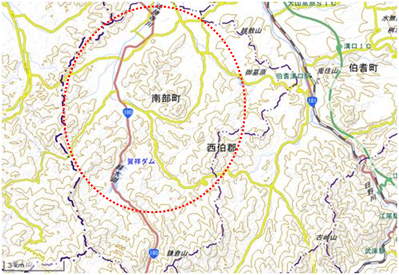 南部町の里地里山 位置図