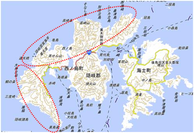 隠岐・西ノ島 位置図