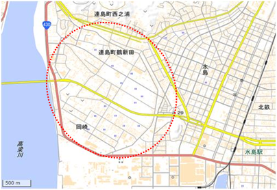鶴新田地区 位置図