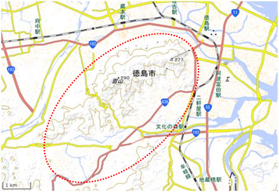 眉山周辺の緑地 位置図