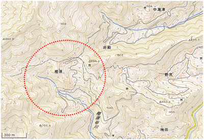 樫原の棚田 位置図