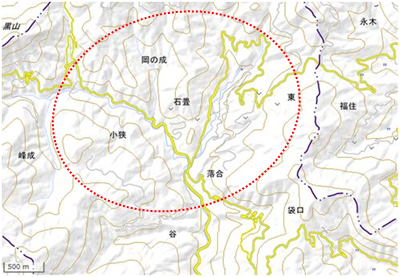 石畳地区 位置図