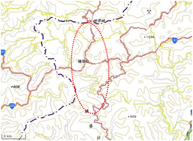 上流域の山村と棚田 位置図