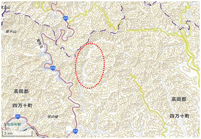 大正中津川地区 位置図