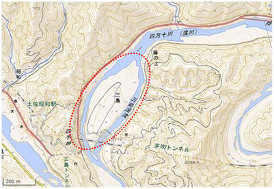 三島地区の水田 位置図